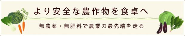 より安全な農作物を食卓へ